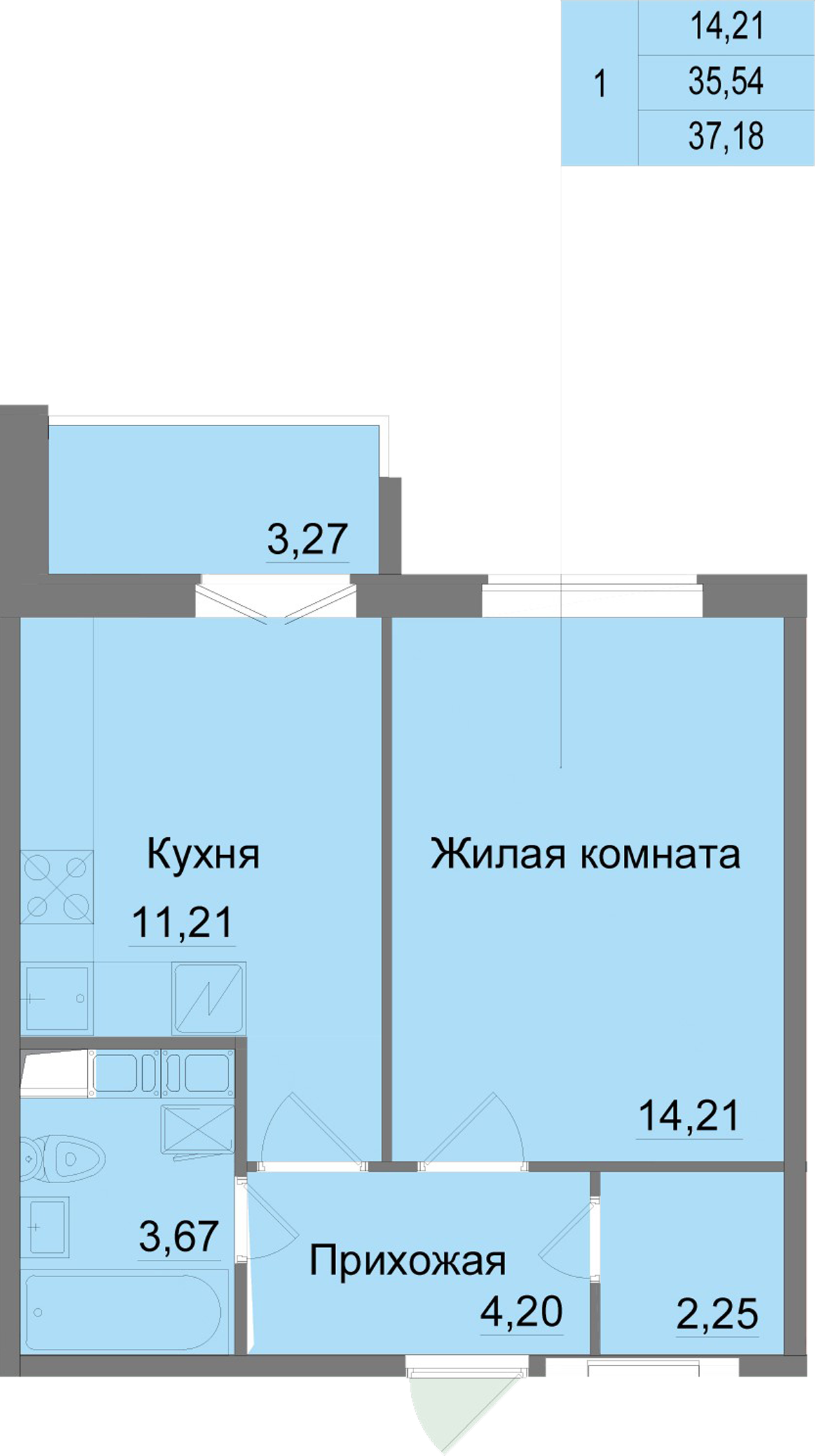 планировка квартиры 37 м2